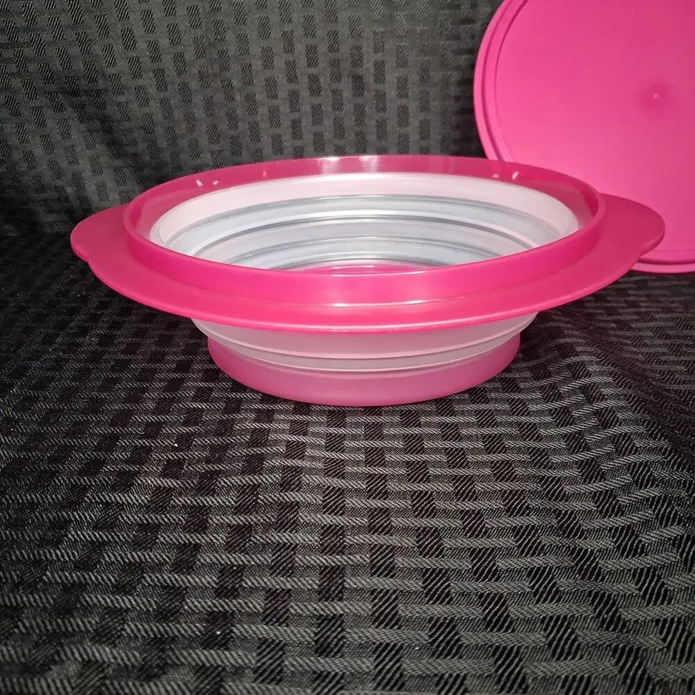 TUPPERWARE FLAT OUT COLLAPSABLE BOWL + LID 4 CUP CAPACITY 950 ml